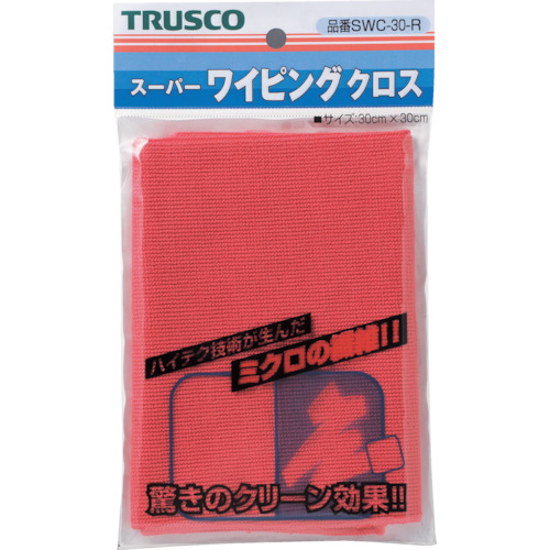 【TRUSCO】ＴＲＵＳＣＯ　スーパーワイピングクロス　３００ｍｍＸ３００ｍｍ　赤